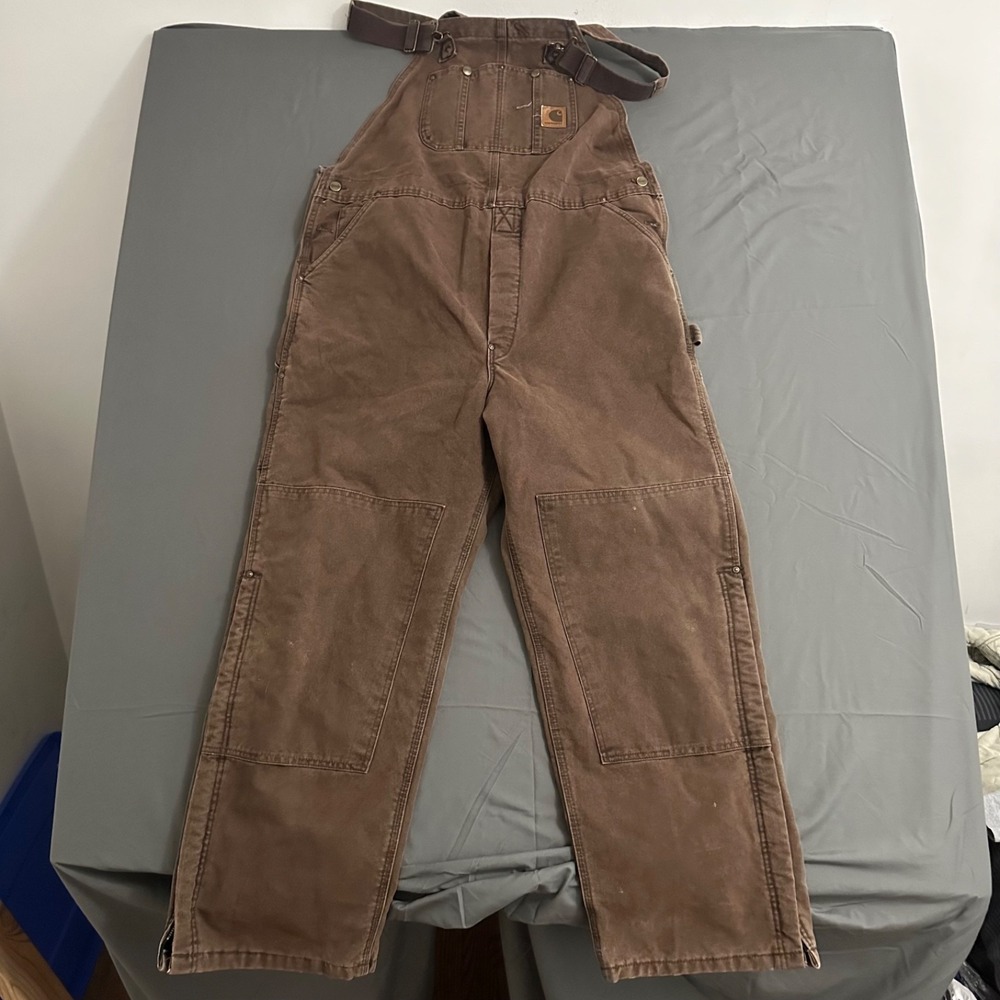 VTG‎ Carhartt Overalls R27 CHT 42x32 Made In USA Brown